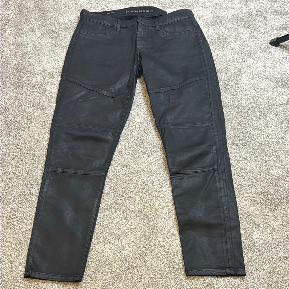 Banana Republic Luxe Sateen Black Jeans